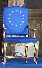 The European emblem emblazoned on a chair at the occasion of the 2004 signing of the European Constitution in Rome