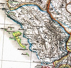 Map of ancient Epirus by Heinrich Kiepert, 1902