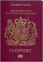 Jersey Passport front cover prior to 2020
