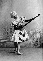 Anna Pavlova costumed as a friend of Harlequin and Columbine for the Sérénade of act I. St. Petersburg, 1900.