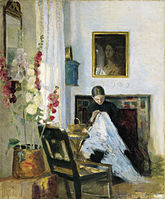 Interior with Girl Sewing, Marie Krøyer, undated