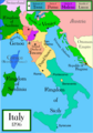 1796:   Kingdom of Sardinia   Republic of Genoa   Duchy of Parma   Duchy of Modena   Republic of Lucca   Grand Duchy of Tuscany   Papal States   Republic of Venice   Kingdom of the Two Sicilies