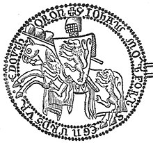 A seal depicting a fully armored knight.
