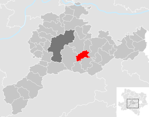 Lage der Gemeinde Kasten bei Böheimkirchen im Bezirk St. Pölten-Land (anklickbare Karte)