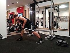 One-arm row with barbell