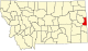 State map highlighting Wibaux County