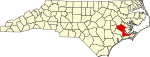 State map highlighting Craven County