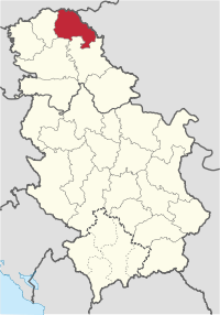 Location of the North Banat District within Serbia