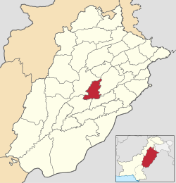 Karte von Pakistan, Position von Distrikt Toba Tek Singh hervorgehoben