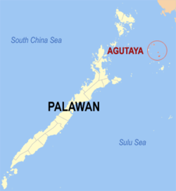 Map of Palawan with Agutaya highlighted