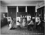 Life drawing class at Phoenix Indian School, 1900