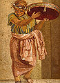 Tympanum player from a mosaic depicting a musical group