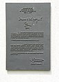Plaque in Langwasser, Germany with excerpts of Marshall's speech announcing the Marshall Plan