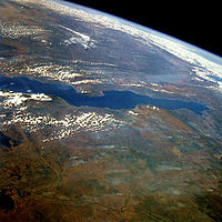 Lake Tanganyika from space in June 1985