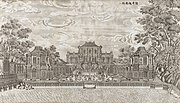 'South façade of the Palace of Harmonious Delights (Xieqiqu nanmian)'. After drawing by Yi Lantai. Between 1781 and 1787