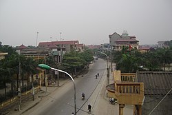 Overlooking one of the main streets