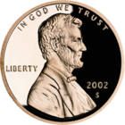 The Lincoln cent, an American coin portraying Lincoln