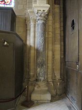 Ancient Roman column re-used in the nave of the Church of Saint-Pierre de Montmartre