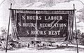 Eight-hour day banner, Melbourne, 1856