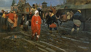 A 17th-century Moscow Street on a Holiday. 1895