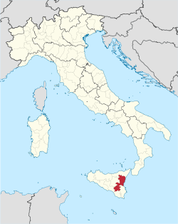 Location of the Metropolitan City of Catania