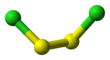Ball and stick model of disulfur dichloride