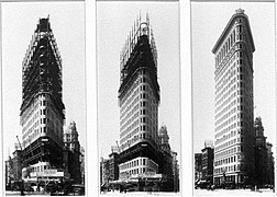 Flatiron Building construction, New York City, 1902
