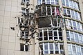 Residential building in Kyiv damaged by downed Russian drone, 8 May 2023