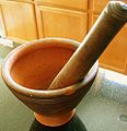 A Lao‑style mortar and pestle