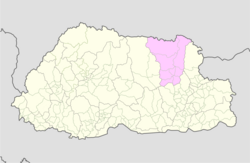 Map of Lhuntse District in Bhutan