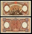 Dante Alighieri auf der italienischen 10.000-Lire-Banknote die von 1947 bis 1963 ausgegeben wurde