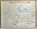 Plan of Agra Fort on display at the fort, 2012