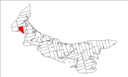 Map of Prince Edward Island highlighting Lot 9