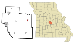 Location in Miller County and the state of Missouri