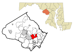 Location of Aspen Hill, Maryland
