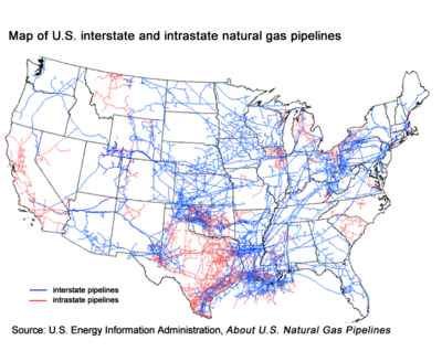 Natural gas pipelines map
