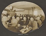 New York City Farm Colony "inmates" at meal time, 1904