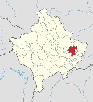 Lage der Gemeinde Novo Brdo im Kosovo (anklickbare Karte)