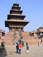 Nyatapola Temple located in Bhaktapur, Nepal, built in 1701–1702