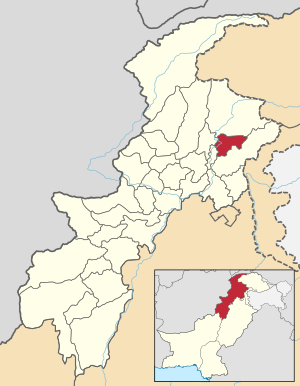 Karte von Pakistan, Position von Distrikt Batagram hervorgehoben
