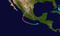 Track map of Hurricane Patricia