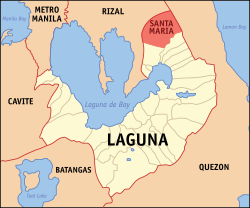 Map of Laguna with Santa Maria highlighted