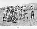 British Indian Army crew assembles a 2.5 inch muzzle-loading "screw gun" c. 1895