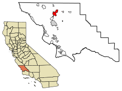 Location of El Paso de Robles (Paso Robles) in San Luis Obispo County, California