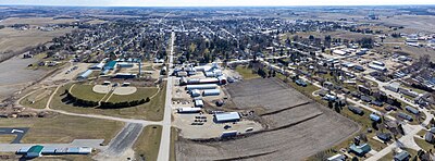 Waukon, Iowa with Iowa State Highway 9 running through town