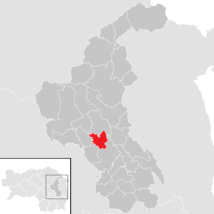 Lage der Gemeinde Weiz im Bezirk Weiz (anklickbare Karte)