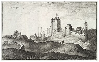 17th-century engraving of Brussels' second walls, by Wenceslas Hollar