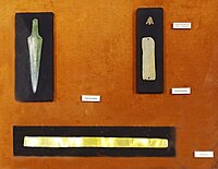 Gold diadem, copper dagger and archery equipment, Bell Beaker culture, Spain, c. 2200 BC