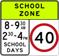 (R4-230) School Zone (used in New South Wales)