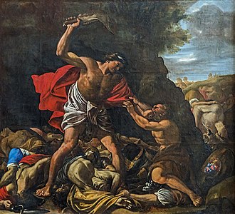 Samon slaying the Philistines, by Hilaire Pader, left part of transept (17th century)